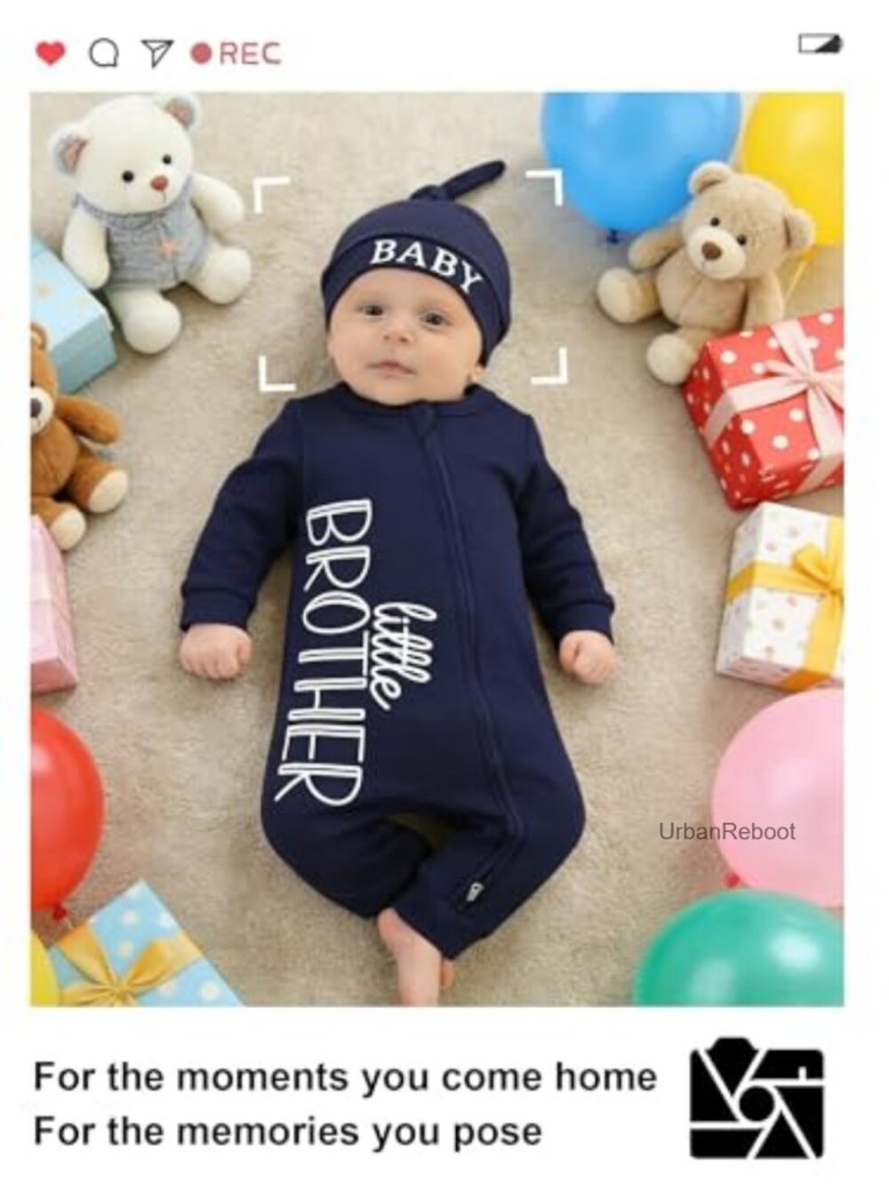 Baby Romper with Hat and Mittens - Newborn Outfit - Picture 5 of 7